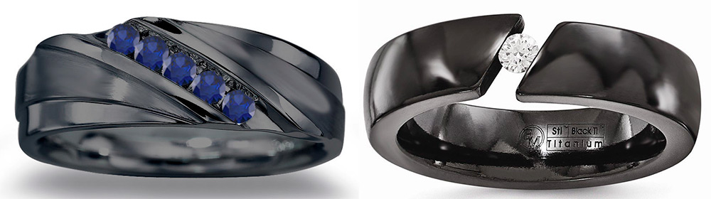 Черное кольцо с камнем