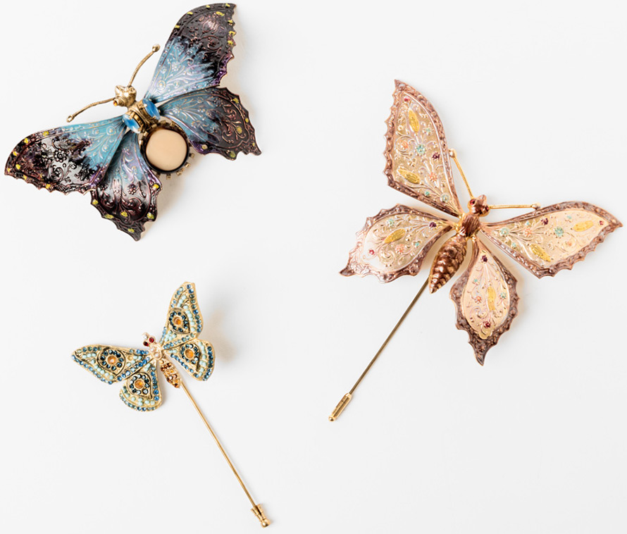 Модные украшения и аксессуары в виде бабочек