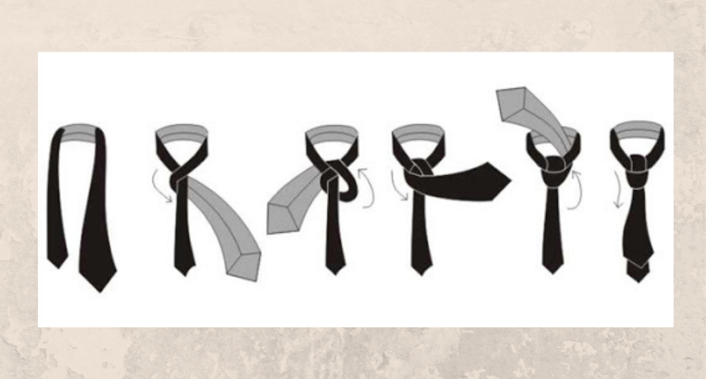 Semi-windsor tie knot pattern