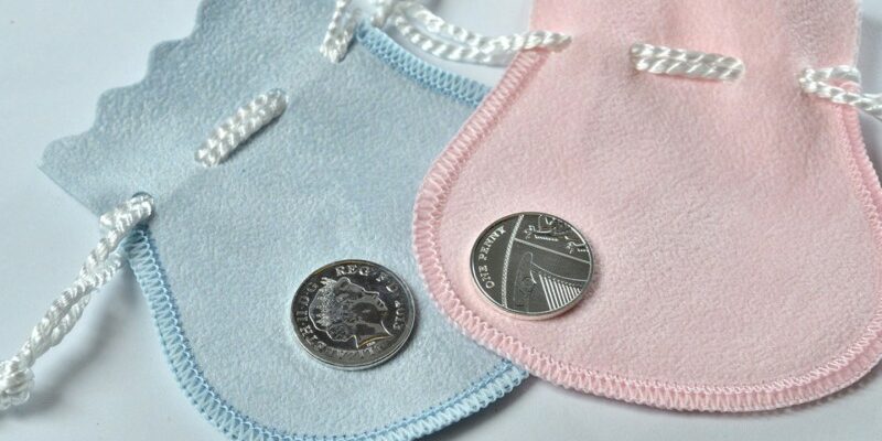 Серебряные монеты номиналом 1 пенни, которые будут подарены всем детям, родившимся в один день с принцессой Шарлоттой