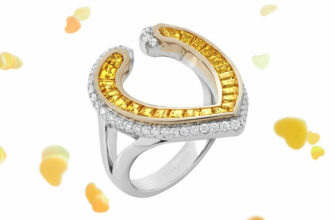 Кольцо Garrard Aloria из белого и желтого золота с бриллиантами и желтыми сапфирами