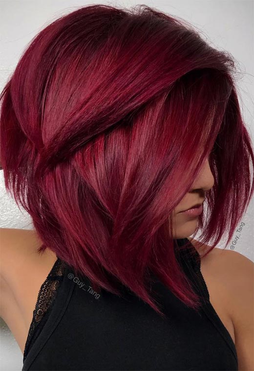 31 - Бордовый цвет волос: оттенки, фото, краска, как покраситься