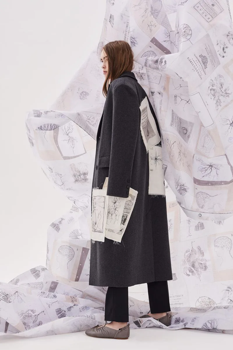 Модное пальто с принтом осень-зима из коллекции Ruban