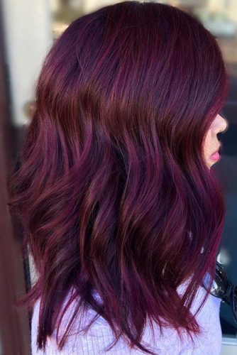 burgundy violet - Бордовый цвет волос: оттенки, фото, краска, как покраситься