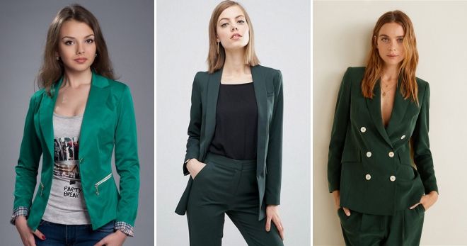 Пиджак зеленого цвета стиль