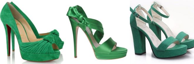 Обувь зеленого цвета