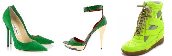 Обувь зеленого цвета стиль
