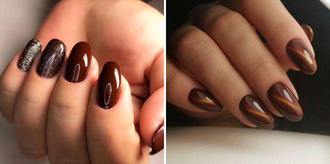 дизайн ногтей коричневый цвет