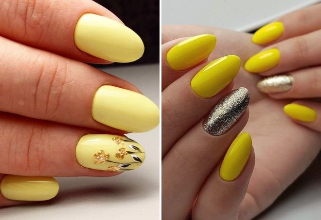 лимонный цвет ногтей
