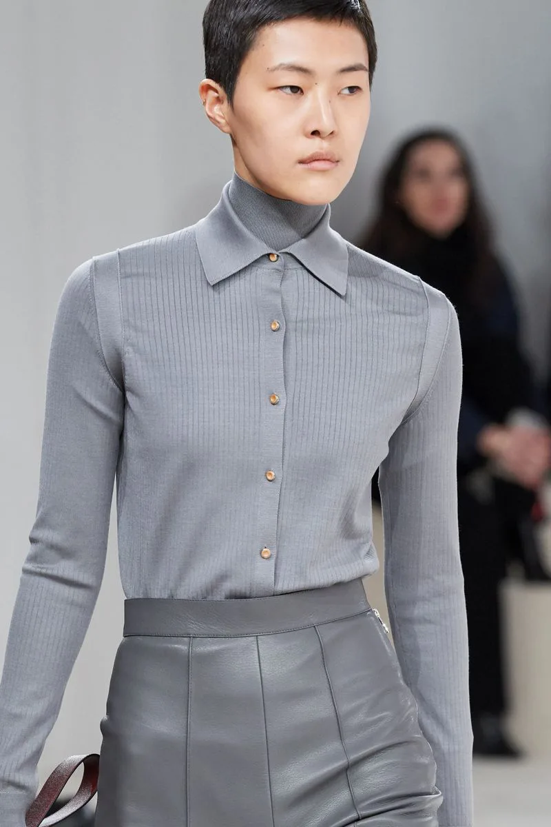 Модная трикотажная рубашка из коллекции осень-зима Hermès