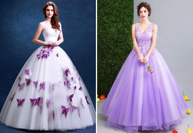 пурпурное свадебное платье