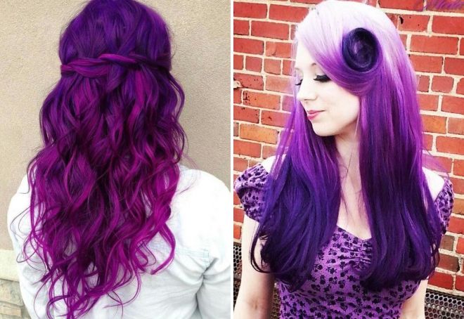 пурпурный цвет волос