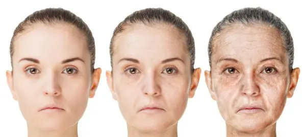 постепенное старение кожи лица и век
