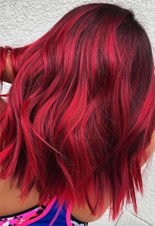 red4 - Бордовый цвет волос: оттенки, фото, краска, как покраситься