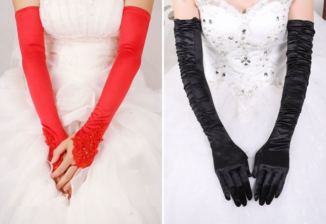 свадебные длинные перчатки