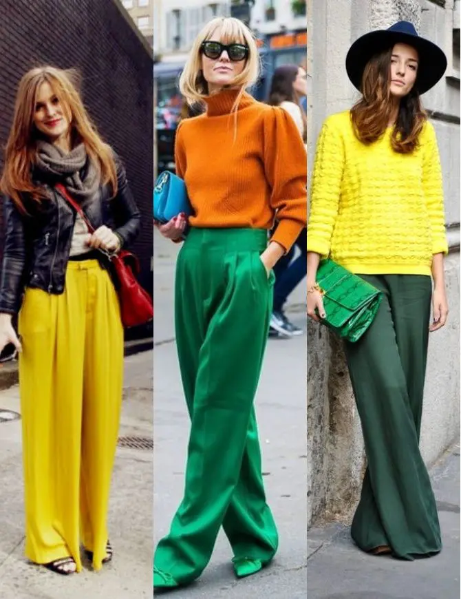 С чем носить яркие брюки ранней осенью: модные сочетания 10