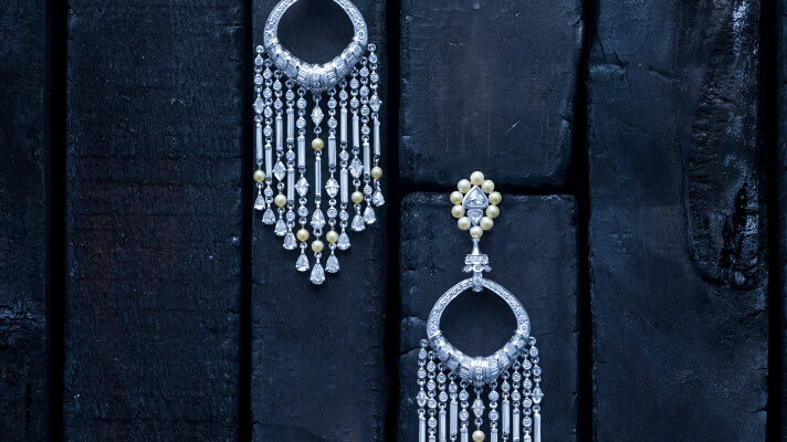 Серьги с жемчугом кеши и бриллиантами из коллекции TAANTVI