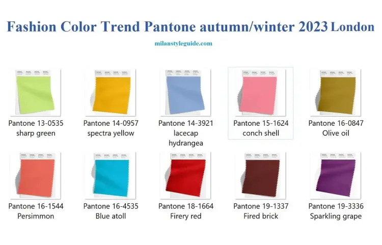 Модные цвета осень зима 2024 Пантон палитра Лондон