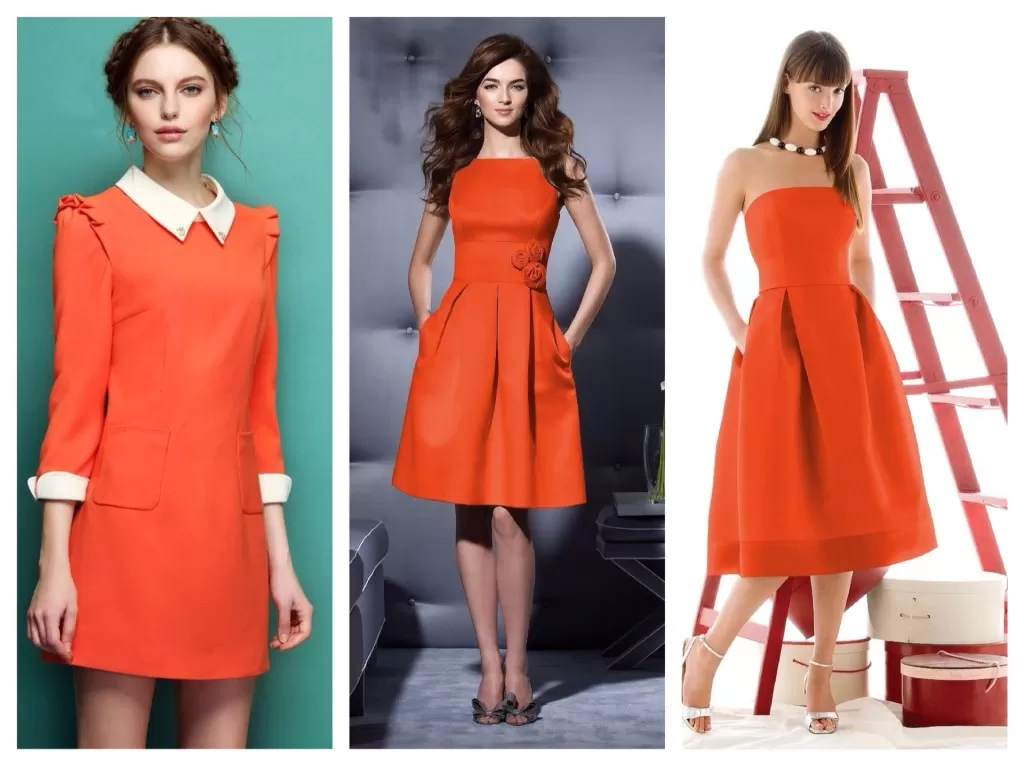 оранжевые платья