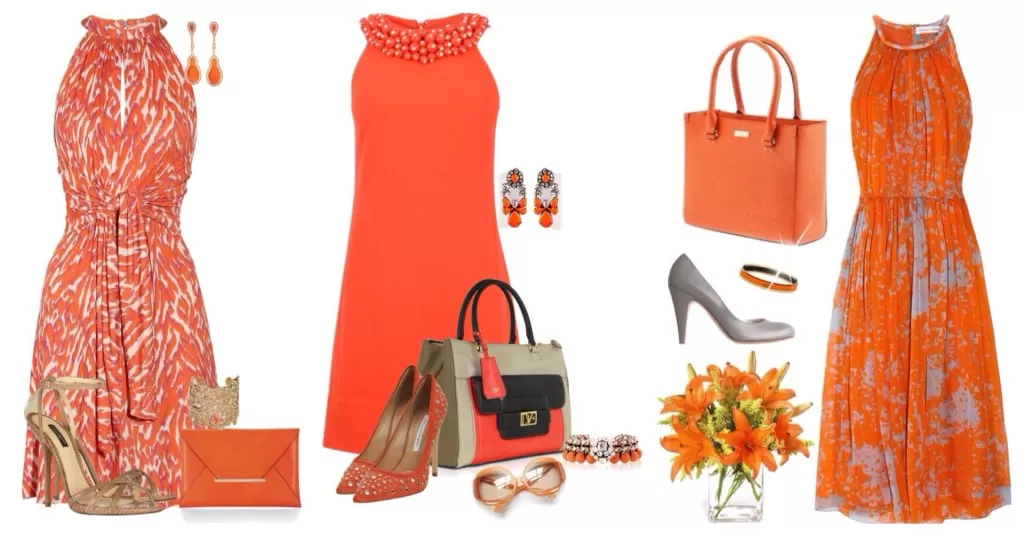 летнее оранжевое платье